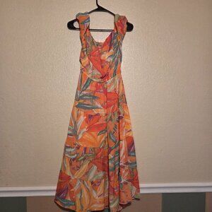 Indigo Rose Summer Women's Medium Colorful Dress with Splash Design